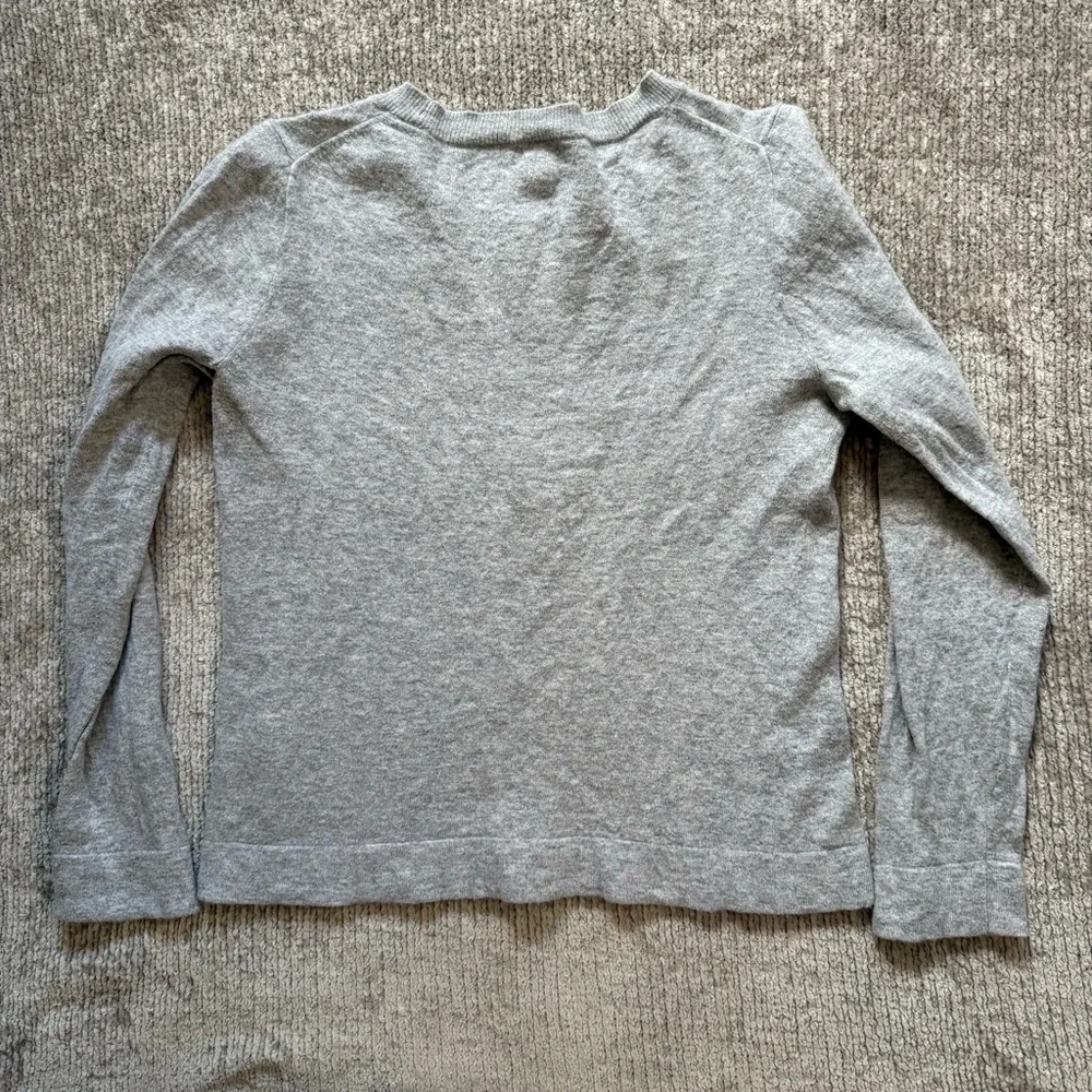 J.Crew Teddie Sweater‎ Gray Wool Blend Medium M Classic Academia Office Neutral